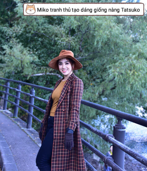 Miko tranh thủ tạo dáng giống nàng Tatsuko